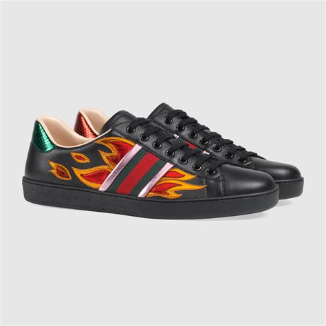 gucci shoes flames|gucci ace flames.